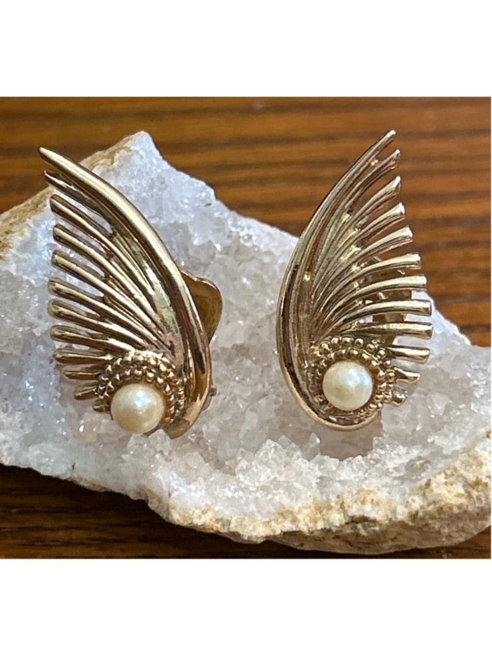 Women's MARBOUX Gold Tone faux Pearl Clip-On Earrings One Size